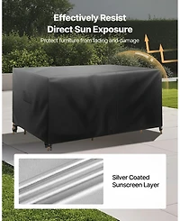 Gouun 420D Waterproof Square Patio Table Cover with Air Vents, 126 x 126 x 32 inch