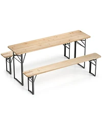 Slickblue Folding Picnic Table with Benches for 6 Portable Camping Table