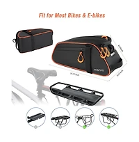 Hikeen Bike Rack Bag 8L Waterproof Bicycle Rear Trunk Bag Compact Cycling Storage with Shoulder Strap for Commuting Travel