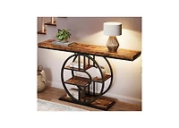 gaomon 55" Entryway Table, 5-Tier Console Tables for Entryway, Industrial Narrow Sofa Tables with Storage for Living Room