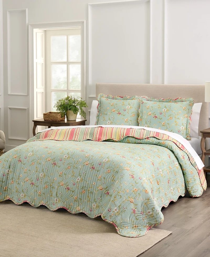 Waverly Garden Glitz Cotton 3-Pc. Quilt Set