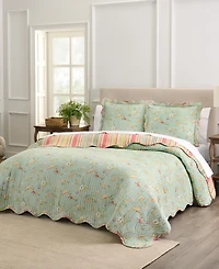 Waverly Garden Glitz Cotton 3-Pc. Quilt Set