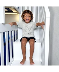 Max & Lily Twin over Full Staircase Bunk Bed with Storage Drawers