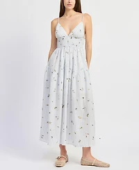 En Saison Women's Sleeveless V-Neck A-Line Maxi Dress