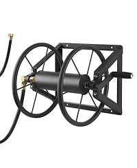 Sugift Wall Mounted Hose Reel Holds 200 ft 5/8 in Hose Steel Space Saving