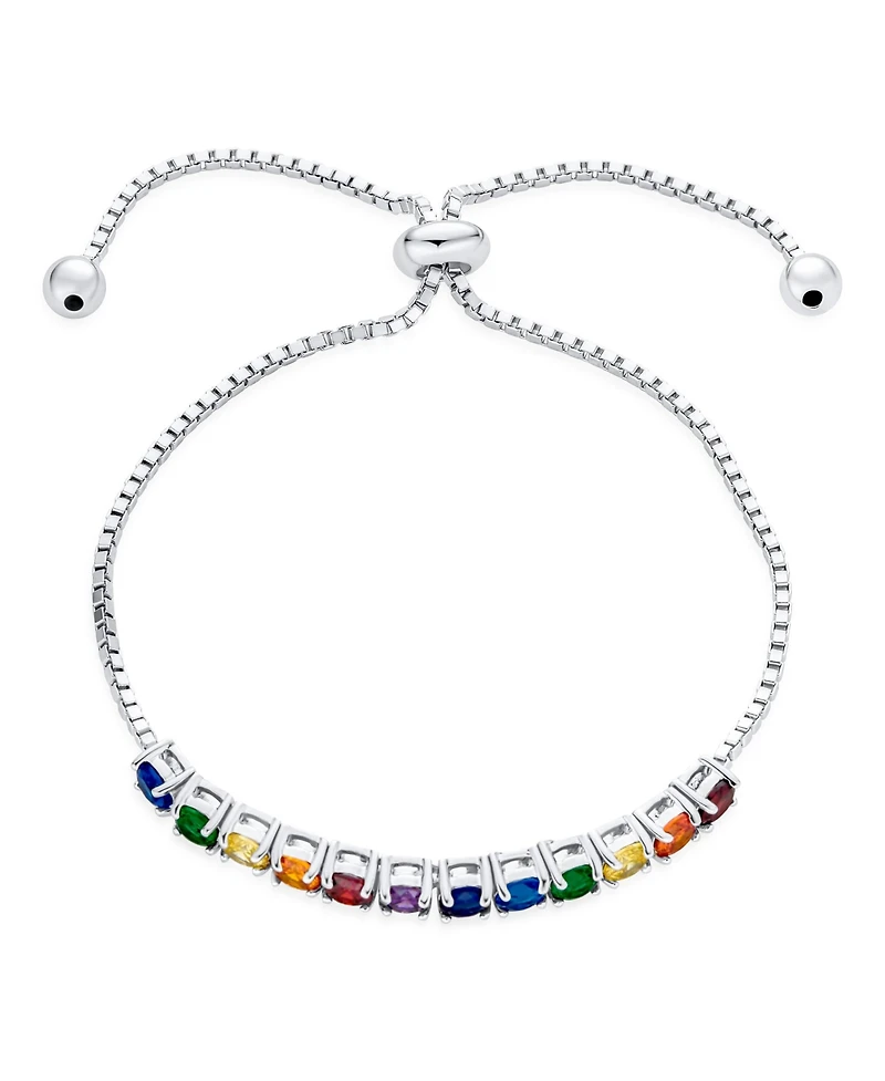 Bling Jewelry Cubic Zirconia Bolo Style Tennis Bracelet .925 Sterling Silver