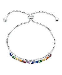 Bling Jewelry Cubic Zirconia Bolo Style Tennis Bracelet .925 Sterling Silver