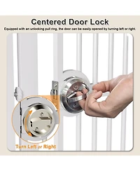 Aostirmotor 61" Extra Tall Pet Gate, adjustable built-in cat door, pressure mount no drilling, ideal for doorways and kitchen