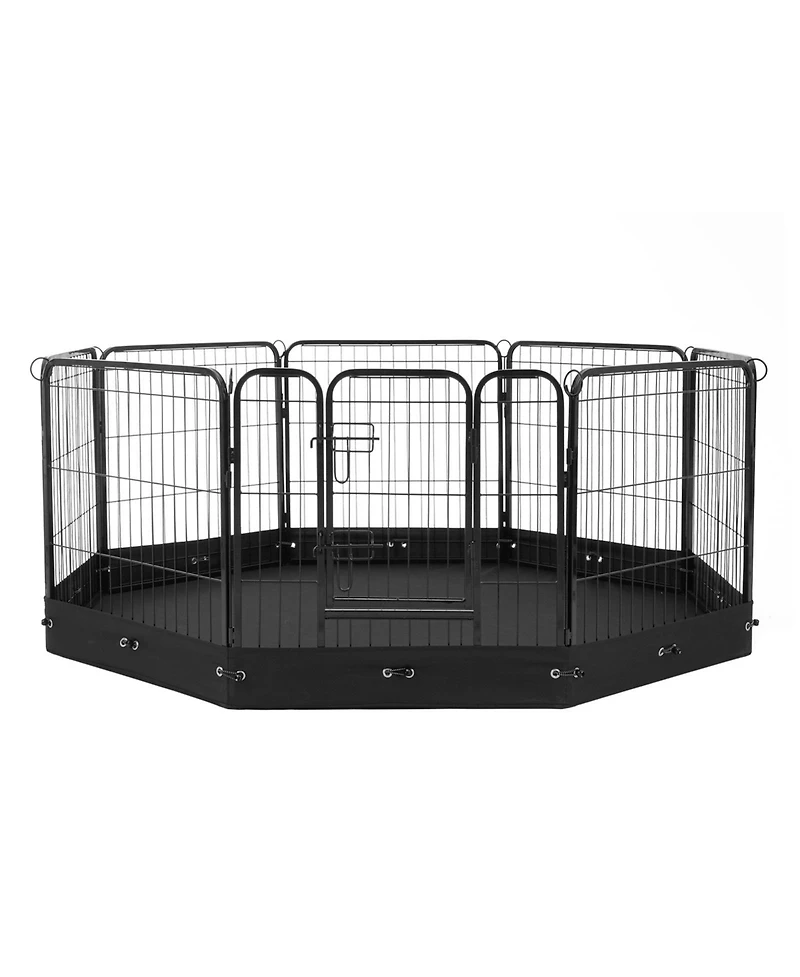 Cozito Dog Playpen 8 Panel 24x24 in Foldable Metal with Cover