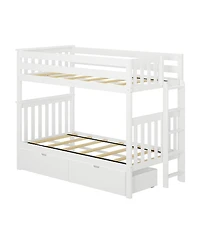 Max & Lily Bunk Bed with Ladder on End and Storage Drawers