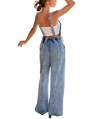Cupshe Women's Square Neck Denim Jumpsuit