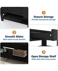 gaomon Coffee Table with Drawer, 47.2" Center Table with Storage Shelf, Rustic Coffee Tables Long Living Room Furniture