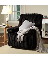 gaomon Corduroy Recliner Chair, Manual Recliner Sofa with Handle, Pillow Top Arms, Thick Padding, Side Pocket