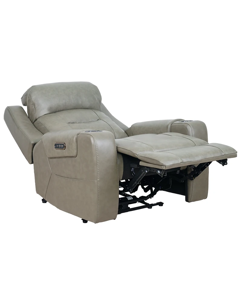 Belber Leather 41.75" Power Motion Lay Flat Recliner