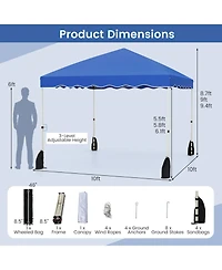 Sugift Foldable 10 X 10 Feet Pop up Canopy Tent with Wheeled Bag