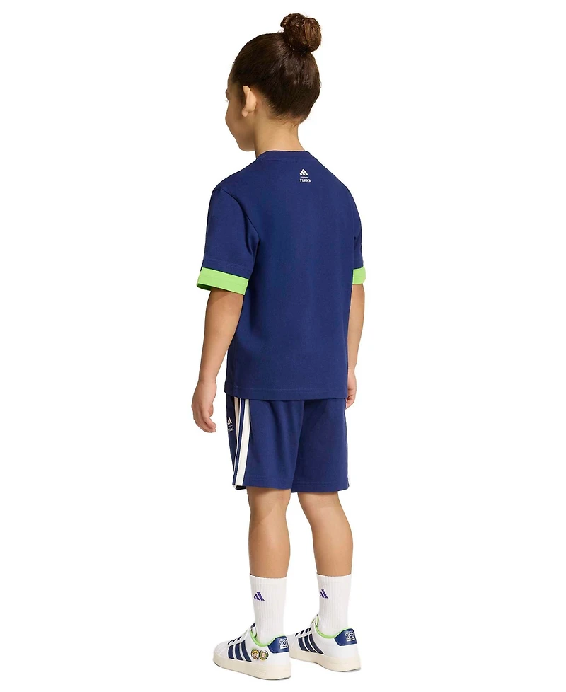 adidas Boys' 2T-10 Pixar Toy Story Short-Sleeve T-Shirt and Shorts, 2-Piece Set