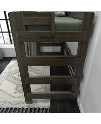 Max & Lily Solid Wood Modern Farmhouse High Loft Bed, Twin Bed Frame For Kids