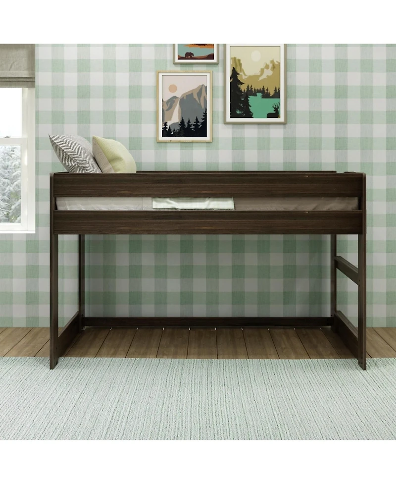 Max & Lily Farmhouse Twin Low Loft Bed Frame