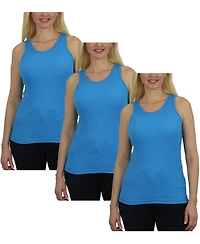 Galaxy By Harvic Women's Loose Fit Ribbed Tank Top-3 Pack