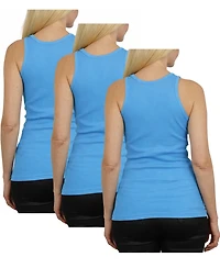 Galaxy By Harvic Women's Loose Fit Ribbed Tank Top-3 Pack