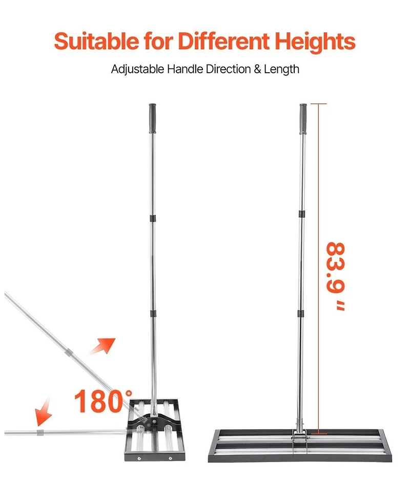 Sugift Updated Lawn Leveling Rake, Stainless Steel for Yard and Golf Course