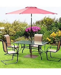 Sugift 25 Inch Square Patio Umbrella Base 42 Lbs Weighted