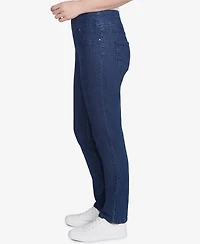 Ruby Rd. Petite Mid-Rise Pull-On Straight Extra Stretch Denim Pant