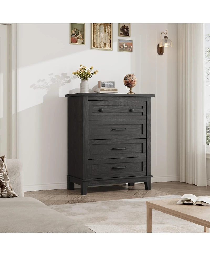 gaomon 5 Dresser for Bedroom, 41.3 in Tall Vertical Drawer Dresser with Large Storage, Freestanding Wooden Closet Chest for Bedroom
