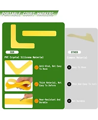 Hikeen Court Lines Marker Kit Anti-Slip and Wind-Resistant Throw Down Markers, Pickleball Net Court for Outdoor Indoor Court