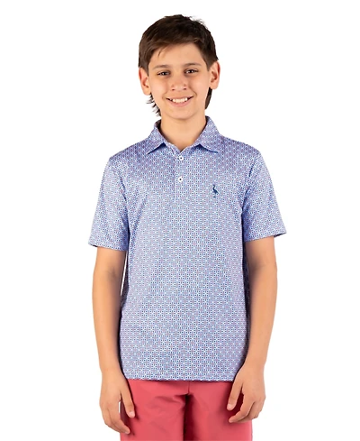TailorByrd Boys Geo Floral Printed Performance Polo