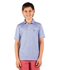 TailorByrd Boys Geo Floral Printed Performance Polo