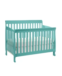 Flynama Turquoise 4in1 Convertible Crib Classic Sleigh Design Safe Finish for Baby Nursery