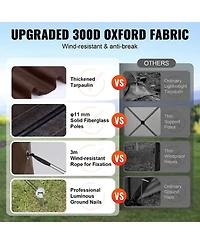 Givimo 6-Sided Pop-Up Gazebo Screen Tent with Removable Wind Cloths and Mesh Windows 12.5x12.5FT