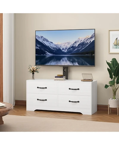 gaomon 63" Modern Tv Stand and Media Console for Up to 75" TVs - Mdf with Adjustable Mount, 6 Drawers.