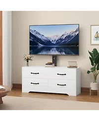 gaomon 63" Modern Tv Stand and Media Console for Up to 75" TVs - Mdf with Adjustable Mount, 6 Drawers.