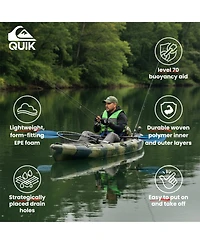 Quiksilver Uscg Approved Adult Life Jacket, Lightweight Epe Foam and Quick-Release Buckles for Fishing Boating Kayaking