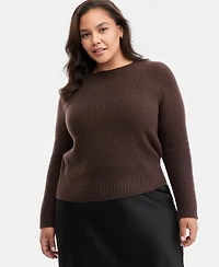 Charter Club Plus Size 100% Cashmere Shaker-Stitched Sweater, Macy's Exclusive