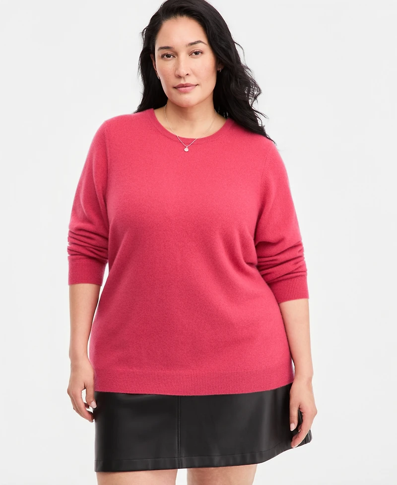 Charter Club Plus 100% Cashmere Crewneck Sweater, Macy's Exclusive