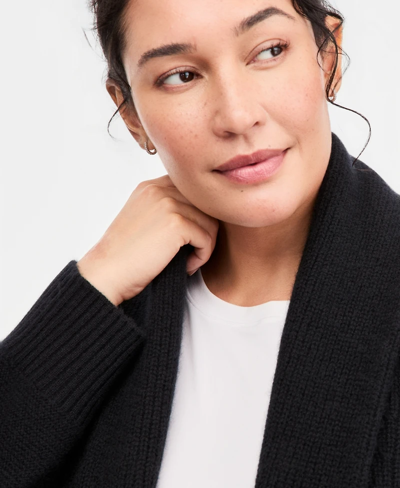 Charter Club Plus 100% Cashmere Shawl-Collar Cardigan, Macy's Exclusive