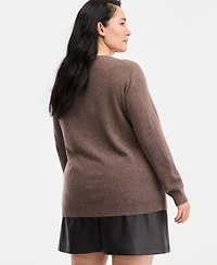 Charter Club Plus 100% Cashmere V-Neck Sweater, Macy's Exclusive