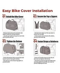 Ic Iclover Waterproof Bike Rack Cover for Transport, Heavy Duty 600D Bicycle Cover for Hitch Rack - Fits 1 Bike