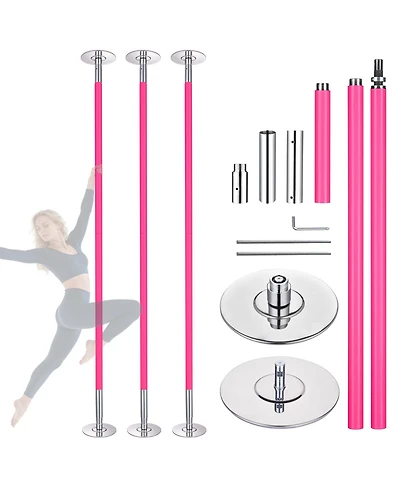 Yescom 3 Pack 9.25 Ft Silicone Spinning Static Dancing Pole for Fitness Studio Club