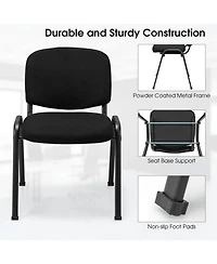 Gouun Stackable Padded Conference Chair Set of 2 with Metal Frame
