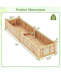 Sugift Divisible Raised Planter Box with Drainage and Fabric Liner