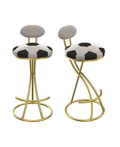 Rainsken Football Print Bar Stools Set of 2