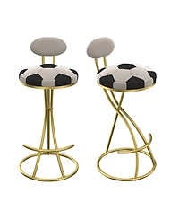 Rainsken Football Print Bar Stools Set of 2