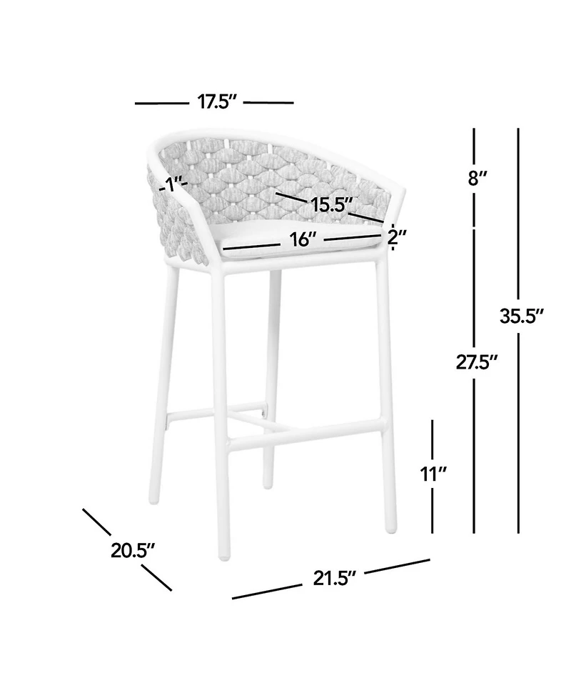 Mondawe Set of 2 Aluminum Outdoor 27.5" Bar Stool