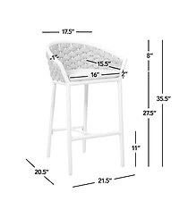 Mondawe Set of 2 Aluminum Outdoor 27.5" Bar Stool