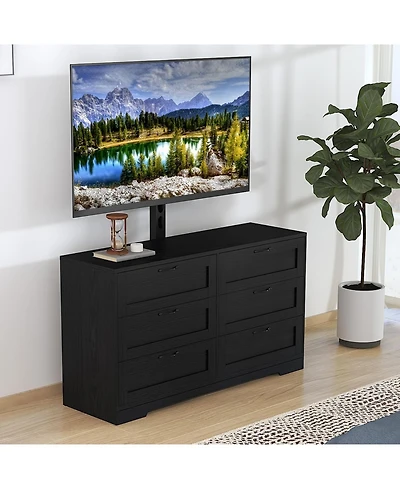 gaomon Tv Stand with Mount and Drawers Storage Fits 32/45/55/65/75/80 Inch TVs