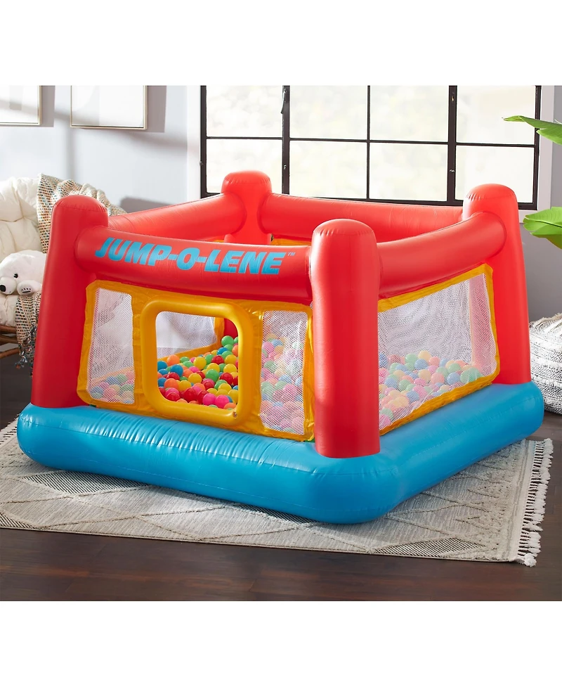 Intex Inflatable Jump-o-Lene Trampoline Bounce House with Crawl-Thru Door & Net